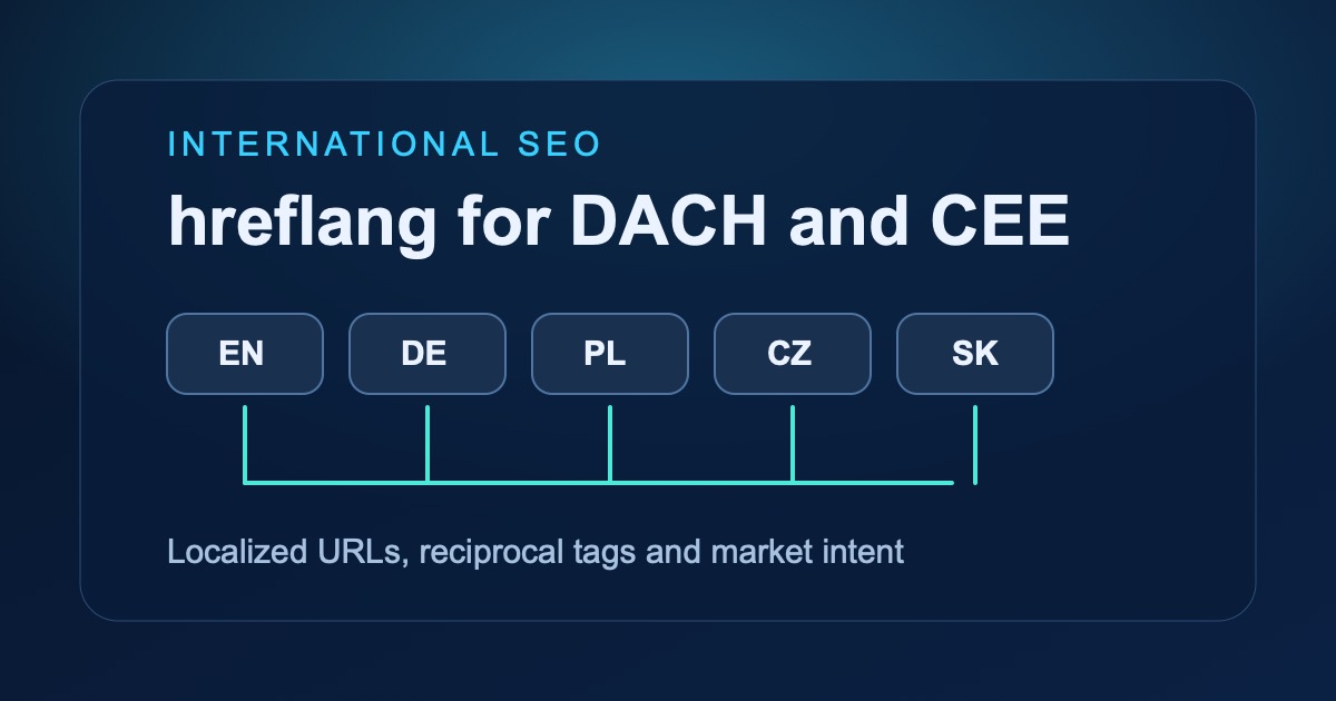 Illustration for International SEO for DACH and CEE: hreflang that works. Topic: SEO.